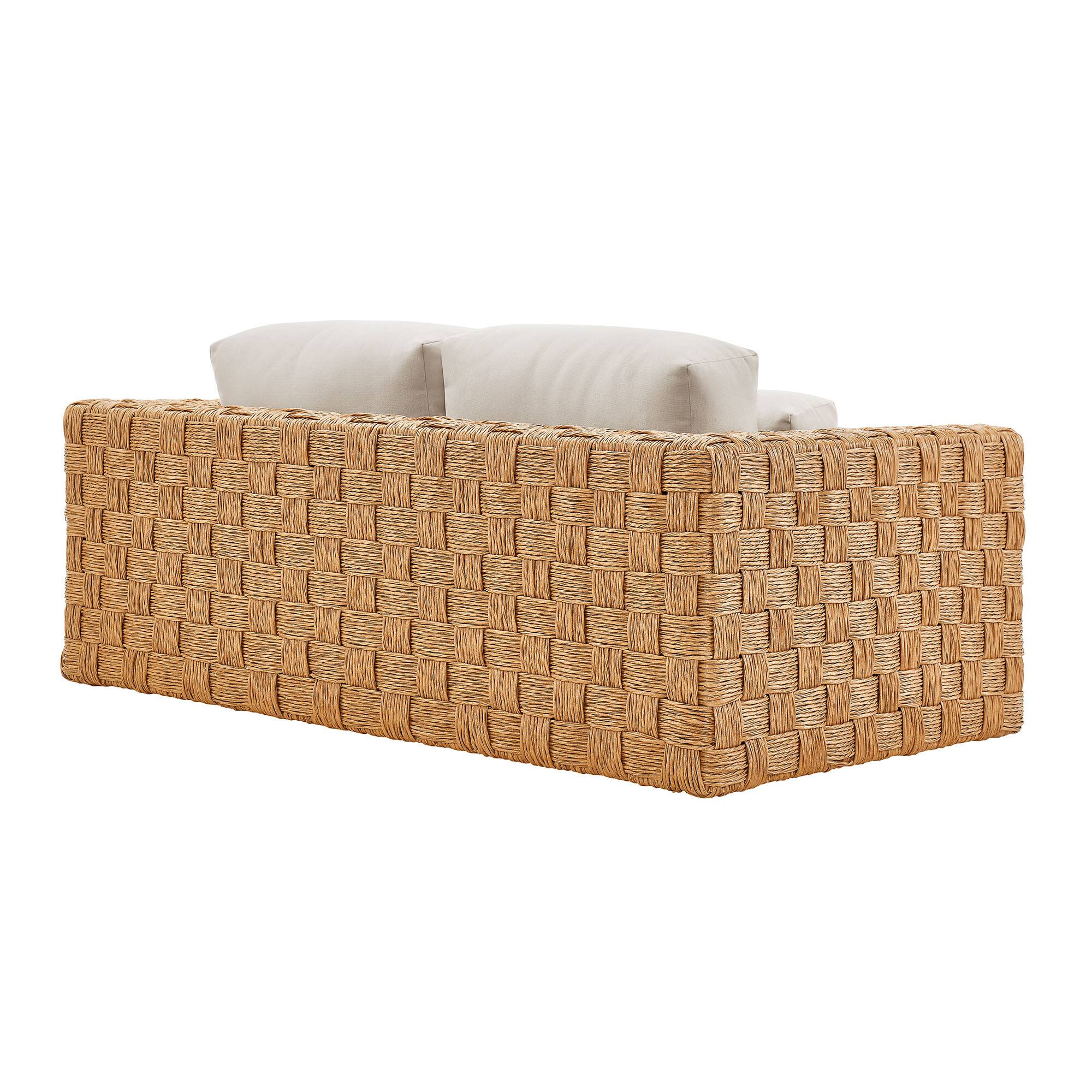 Alt View 4. Modway - Thames Outdoor Patio Wicker Outdoor Patio Rattan Loveseat by Modway - Natural Light Gray.