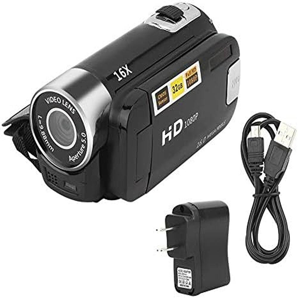 VIDEO LENS  
1.9-88mm  
Aperture 5.0  
16X  

HD 1080P  
32GB  
CMOS Sensor  

180°