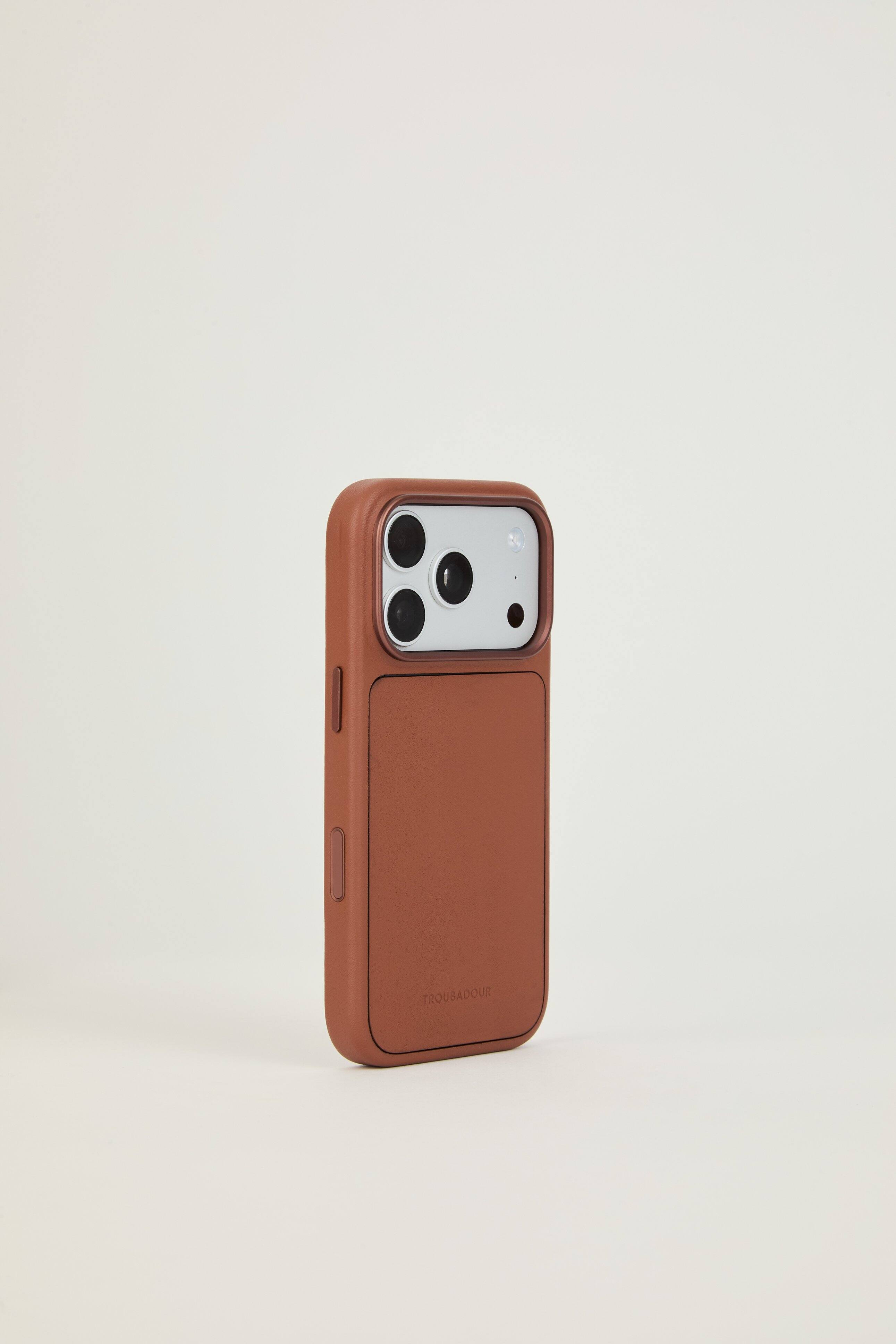 Alt View 1. Troubadour - iPhone 18 Pro Modular Leather Case - Tan.