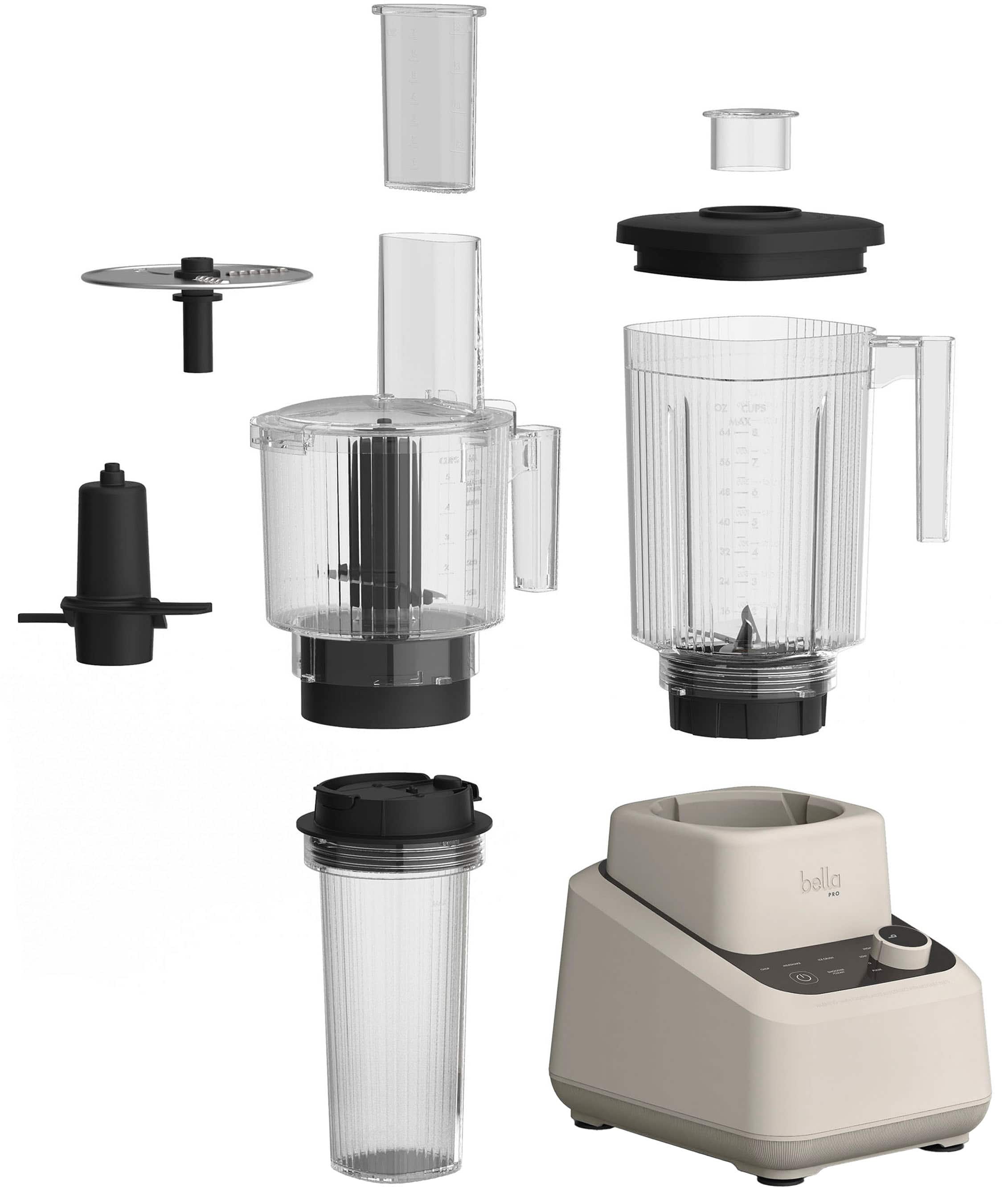 The text on the image reads: "02 cups max 64 S6 7 41 3 2 bella 2." This text is likely meant to describe the capacity of the blender and the brand of the blender. The text suggests that the blender can hold up to 02 cups, which is equivalent to 64 ounces. The blender is a Bella brand, and it has a capacity of 7 cups. The text also indicates that the blender can hold 3 cups and 2 cups, which are additional capacities of the blender.