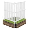 Front. VEVOR - 2 Panels Outdoor Privacy Screen, 36 x 45 in Air Conditioner Fence with 19.7 in Ground Stakes, Pool Equipment Enclosure - White.