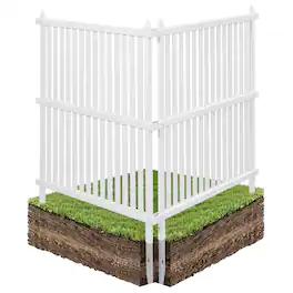 VEVOR - 2 Panels Outdoor Privacy Screen, 36 x 45 in Air Conditioner Fence with 19.7 in Ground Stakes, Pool Equipment Enclosure - White