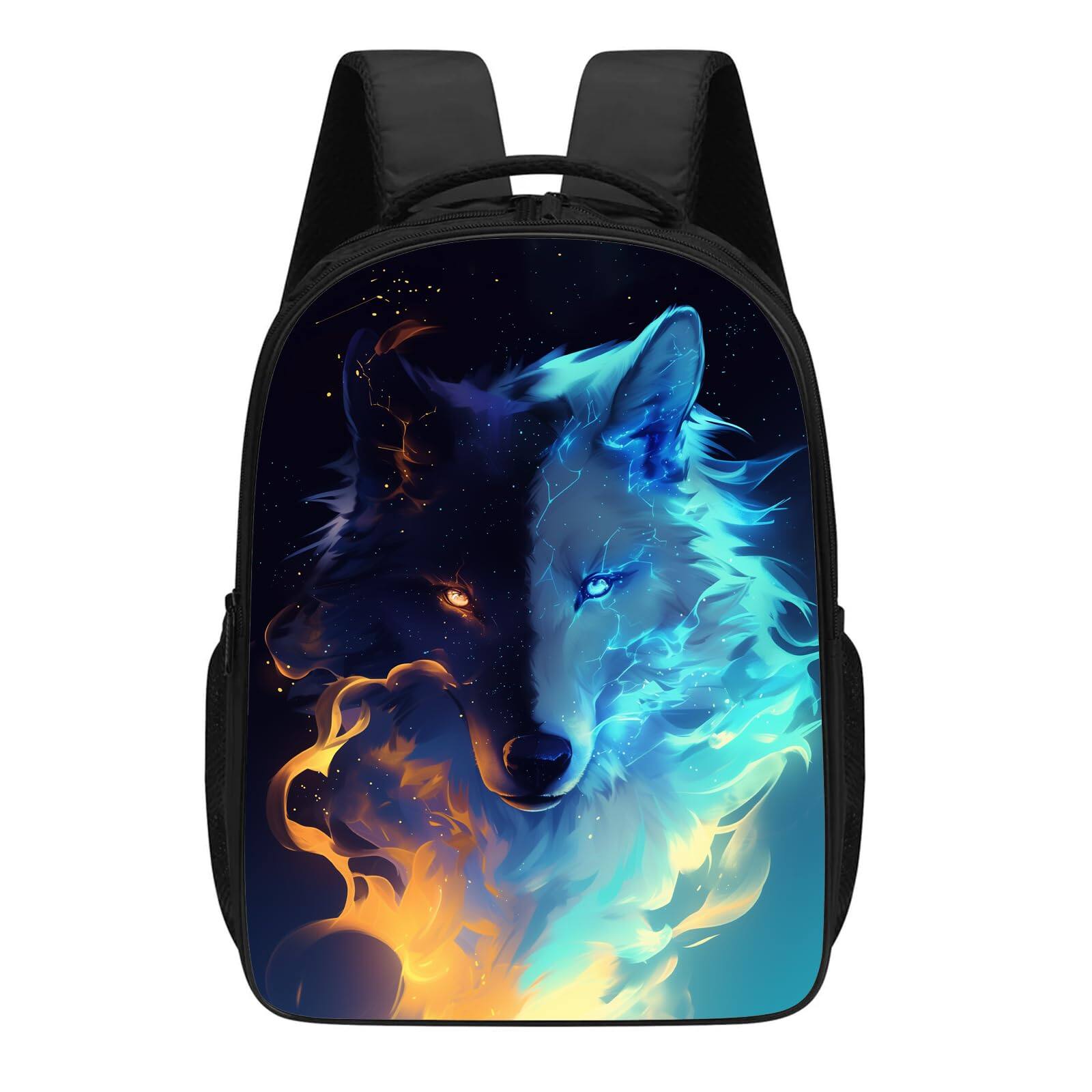 Pacoar Cade Galaxy Wolf Backpack Ice And Fire School Cool For 16 Inch ...