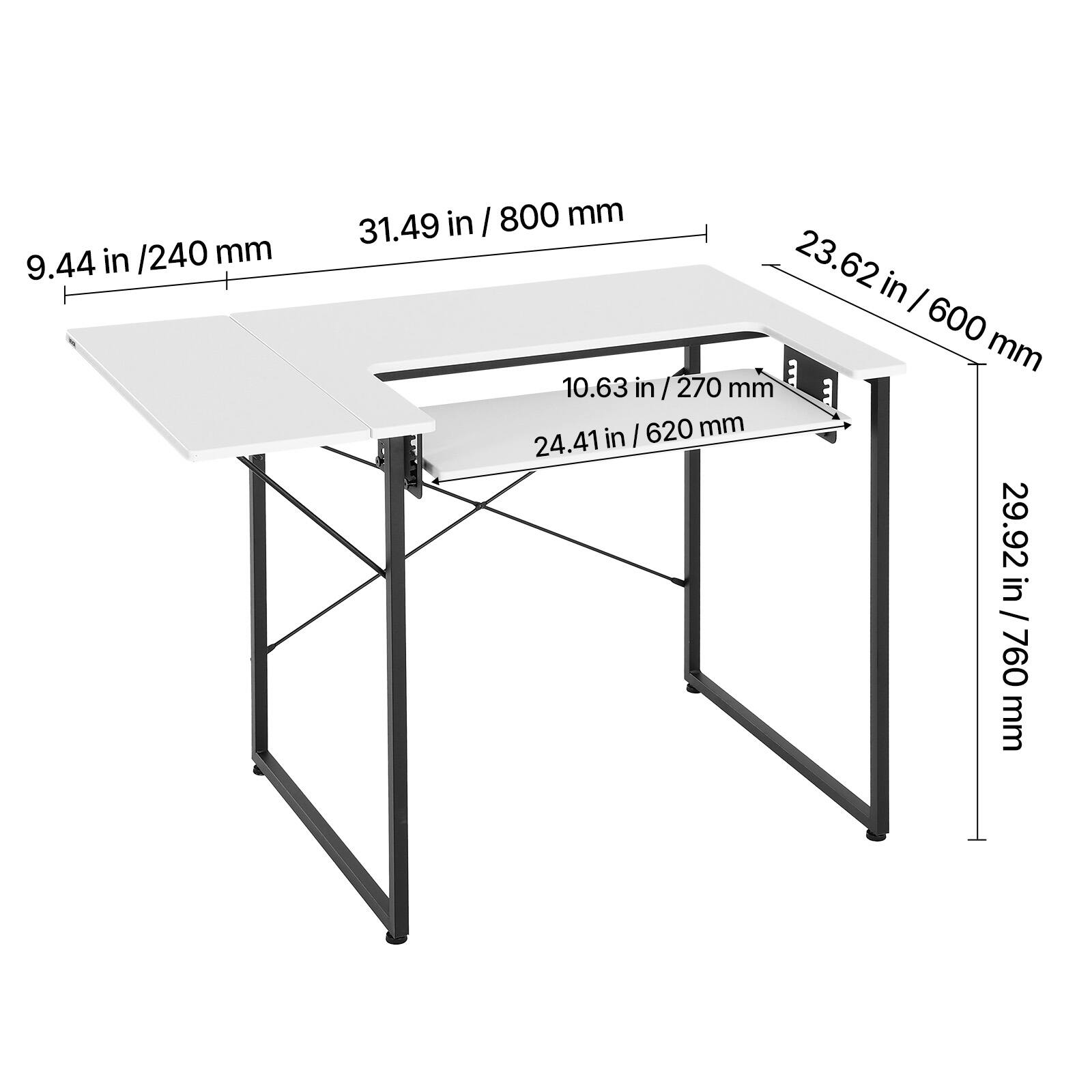 9.44 in / 240 mm  
31.49 in / 800 mm  
23.62 in / 600 mm  
10.63 in / 270 mm  
24.41 in / 620 mm  
29.92 in / 760 mm