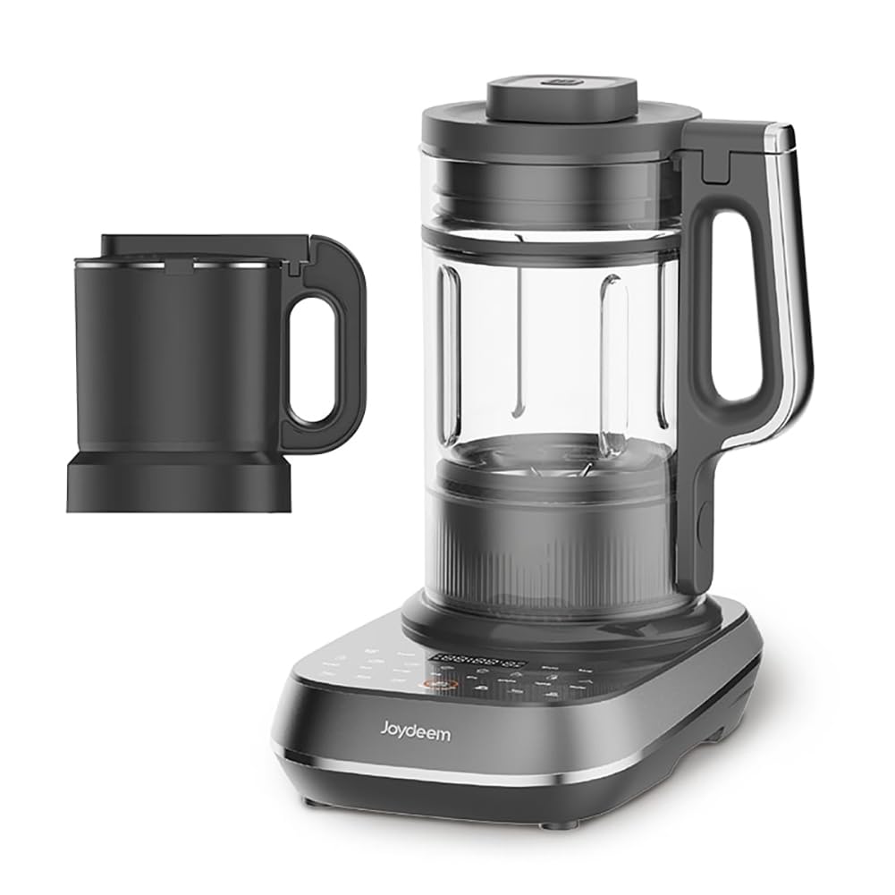 Front. JOYDEEM - Joydeem Soymilk Maker Machine, Heated Blender with Grind Cup, Low Noise Variable Frequency Brushless Motor - Black.