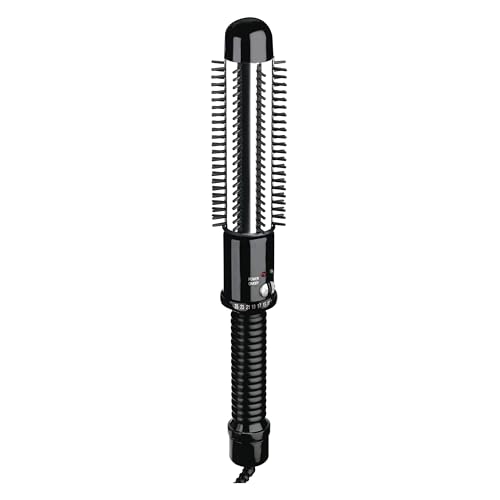Front. ESBANY - Conair Instant Heat Curling Iron Brush, 1 1/4-Inch Barrel Curling Brush for Short Hair, 30-Second Heat-Up with 25 Heat.
