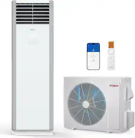 Tosot - 34,000 BTU Floor Standing Split Air Conditioner, 230V, WiFi Control, Energy-Saving, 1,150 CFM Airflow, Cosmo Series - White