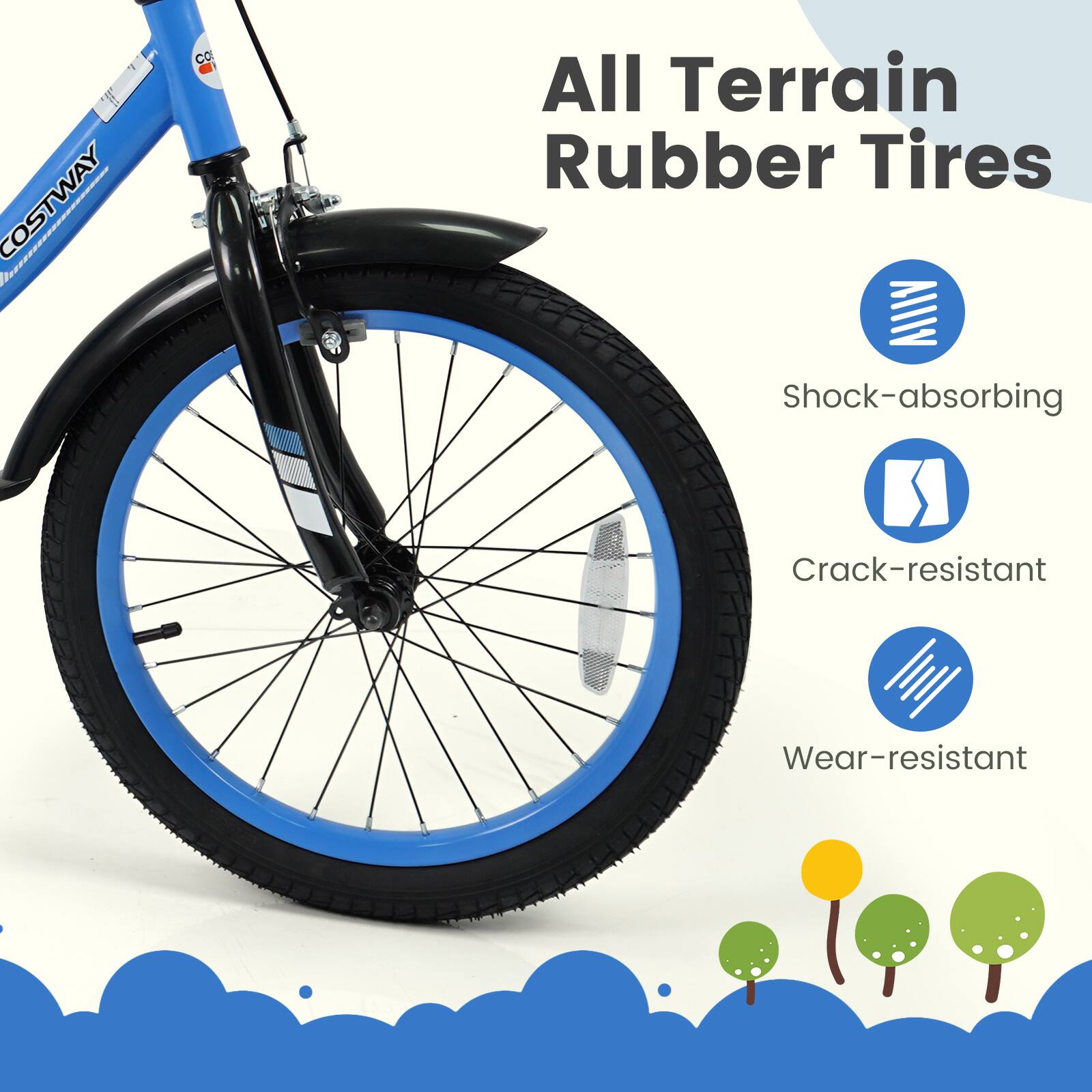 All Terrain Rubber Tires

- Shock-absorbing
- Crack-resistant
- Wear-resistant