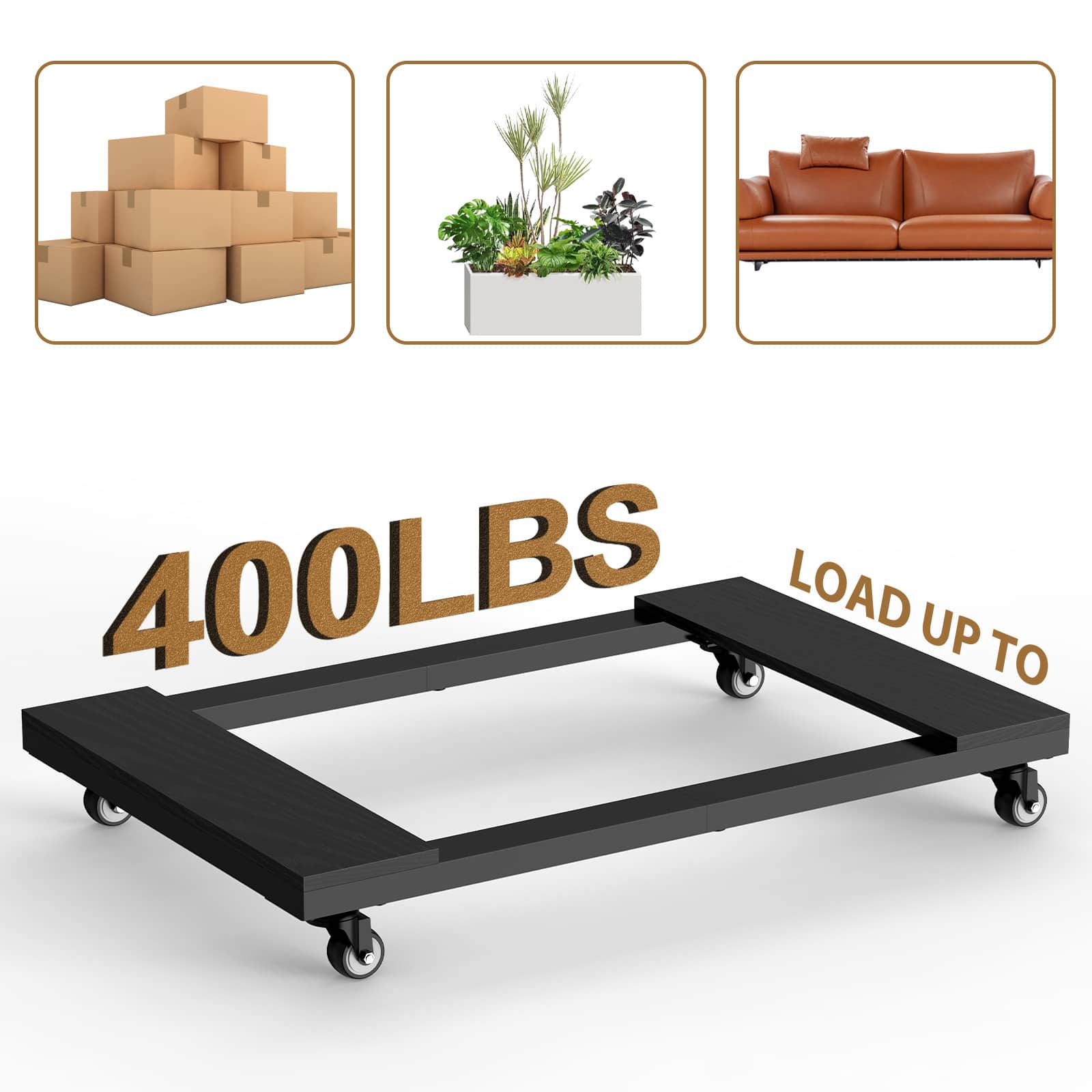 Oumilen - Heavy-Duty Furniture Moving Dolly, 2-Pack Wood Base - Black price history on PriceWatchPro