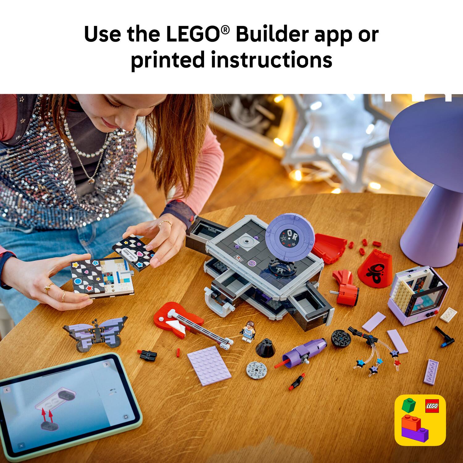 Use the LEGO® Builder app or printed instructions