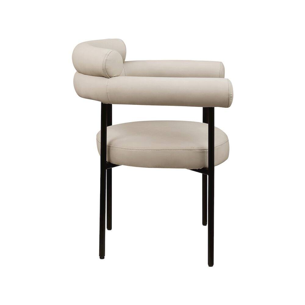 Alt View 2. Meridian Furniture - Blake Taupe Vegan Leather Dining Chair, Set of 2 - Brown.