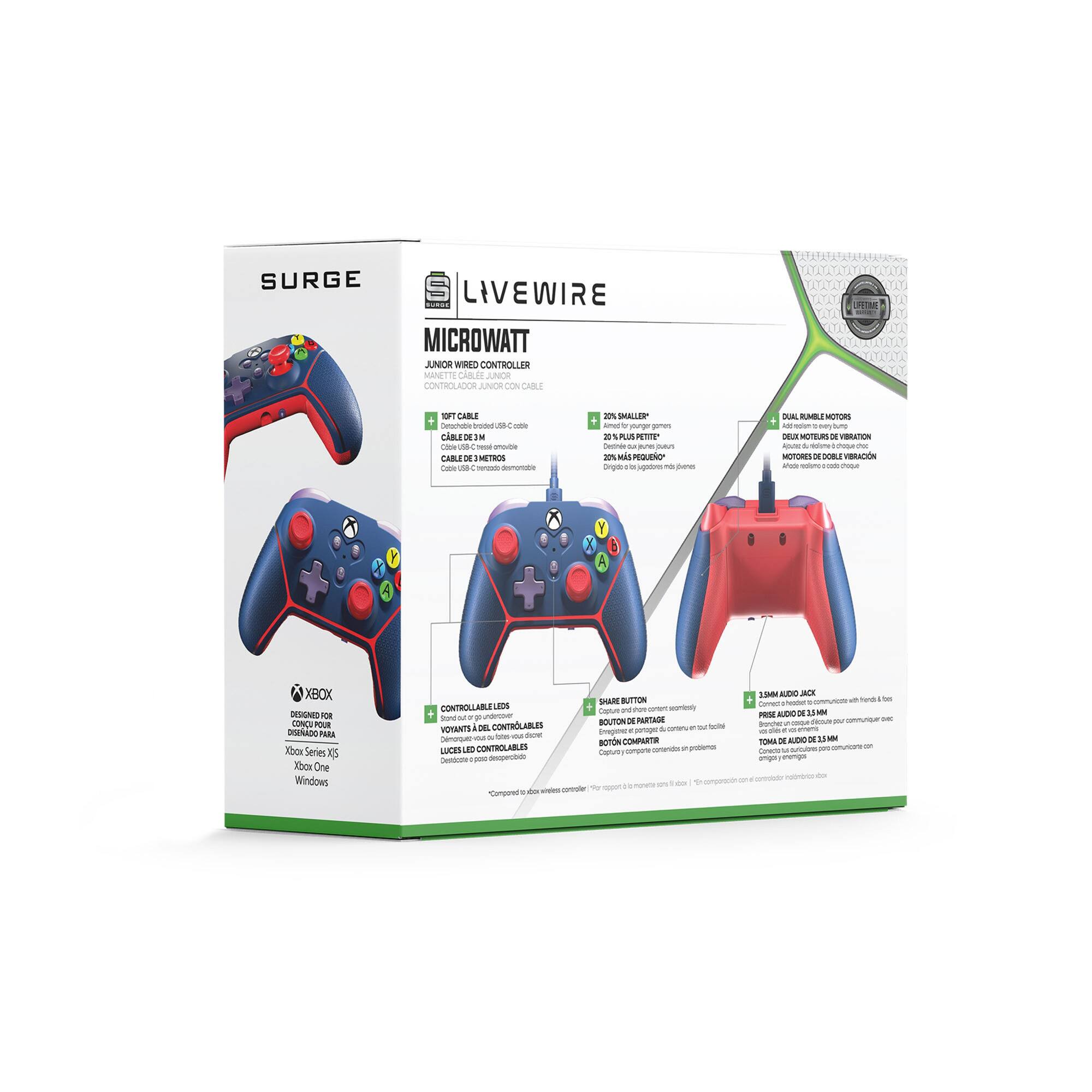 Alt View 17. Surge Gaming - Surge Livewire Microwatt Junior Controller - Blue.