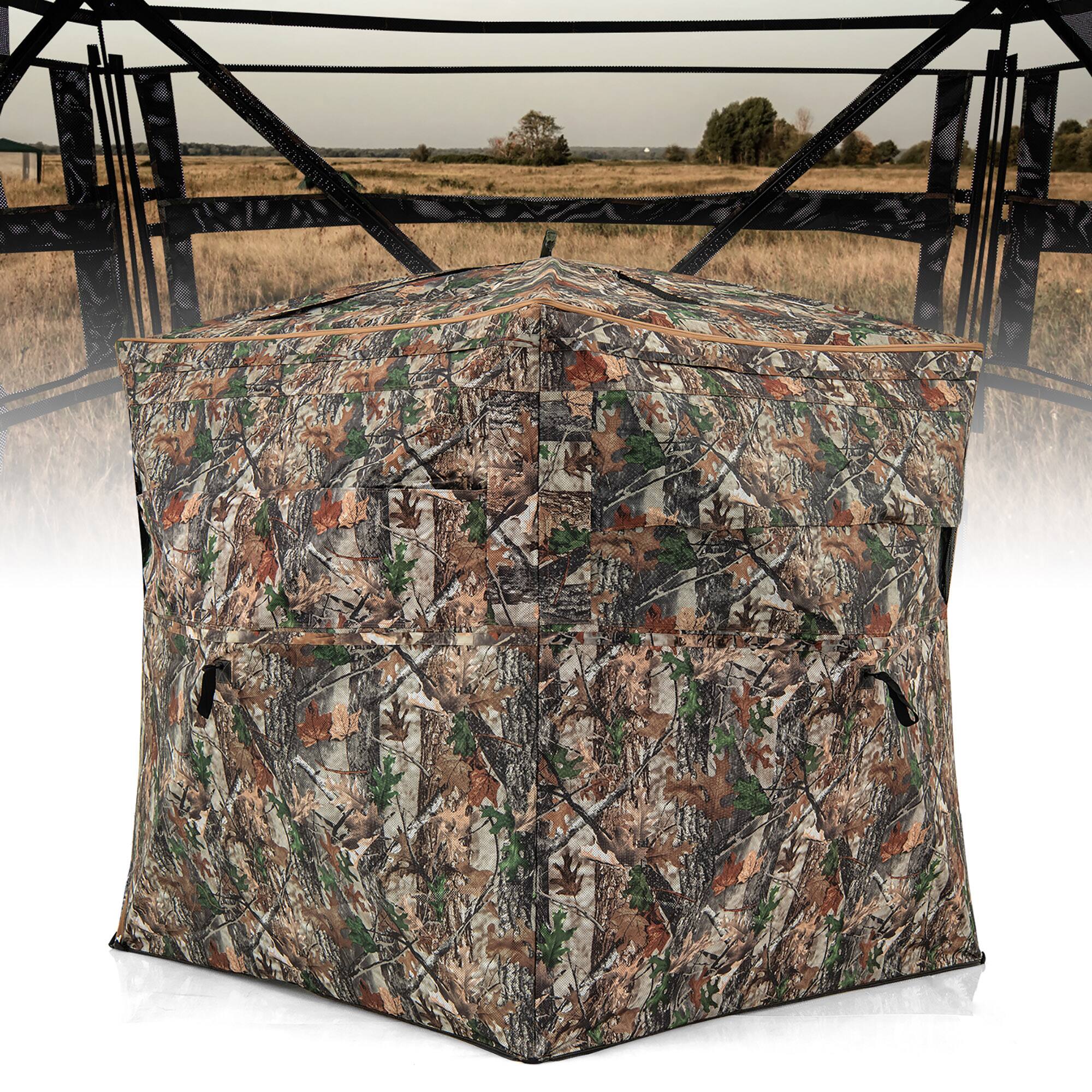 Alt View 1. Gymax - Gymax 3 in 1 Multifunctional Hunting Blind w/ Skylight Roof Cover Carrying Bag - Camouflage.