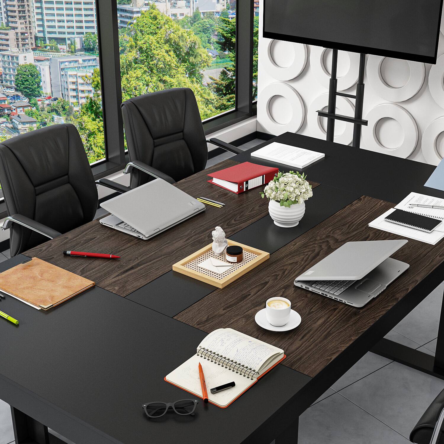 Alt View 8. FUFU & GAGA - FUFU&GAGA Ergonomic Office Work Table - Team Meeting, Project Collaboration & Productivity Desk - Black.