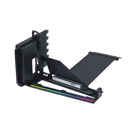 Front. Lian Li - ATX PC Case Multi-Directional 4 Slots Vertical GPU Kit V4 - Premium Gen 5 Riser Cable PCI-E 5.0 x16-200mm - Black.
