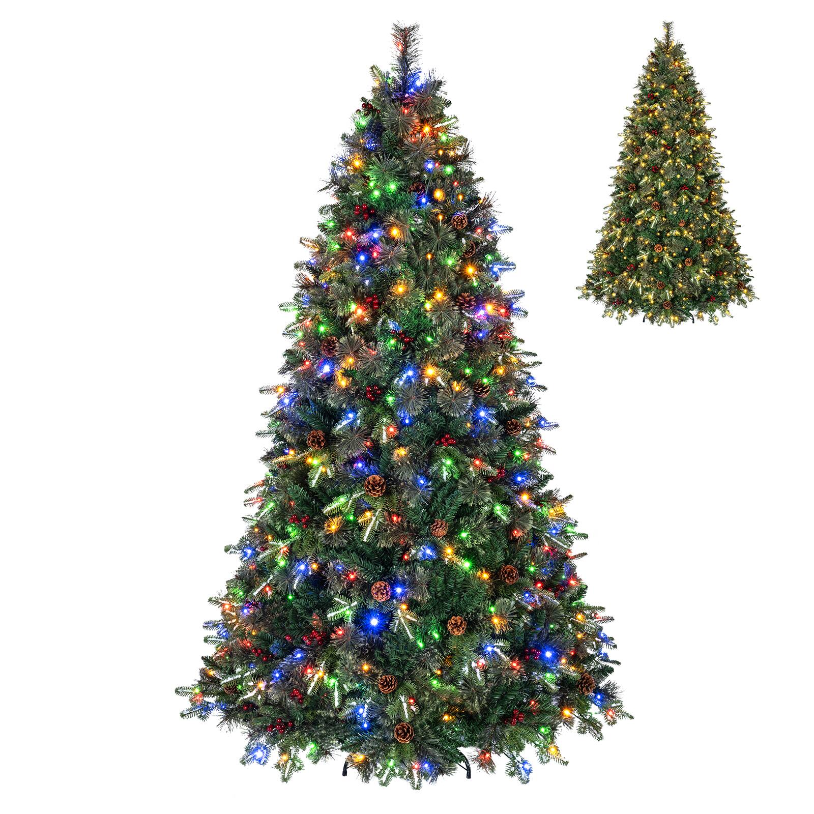Alt View 1. Costway - Costway 7 FT Balsam Fir Christmas Tree with 1198 Full Branch Tips, Pine Needles, 450 Lights - Green.