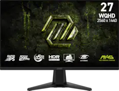 27" WQHD 2560 x 1440
RAPID IPS
200 Hz
0.5 ms GTG
HDR READY
AI-VISION
MSI ARSENAL GAMING
MSI