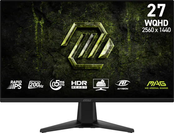 27" WQHD 2560 x 1440
RAPID IPS
200 Hz
0.5 ms GTG
HDR READY
AI-VISION
MSI ARSENAL GAMING
MSI
