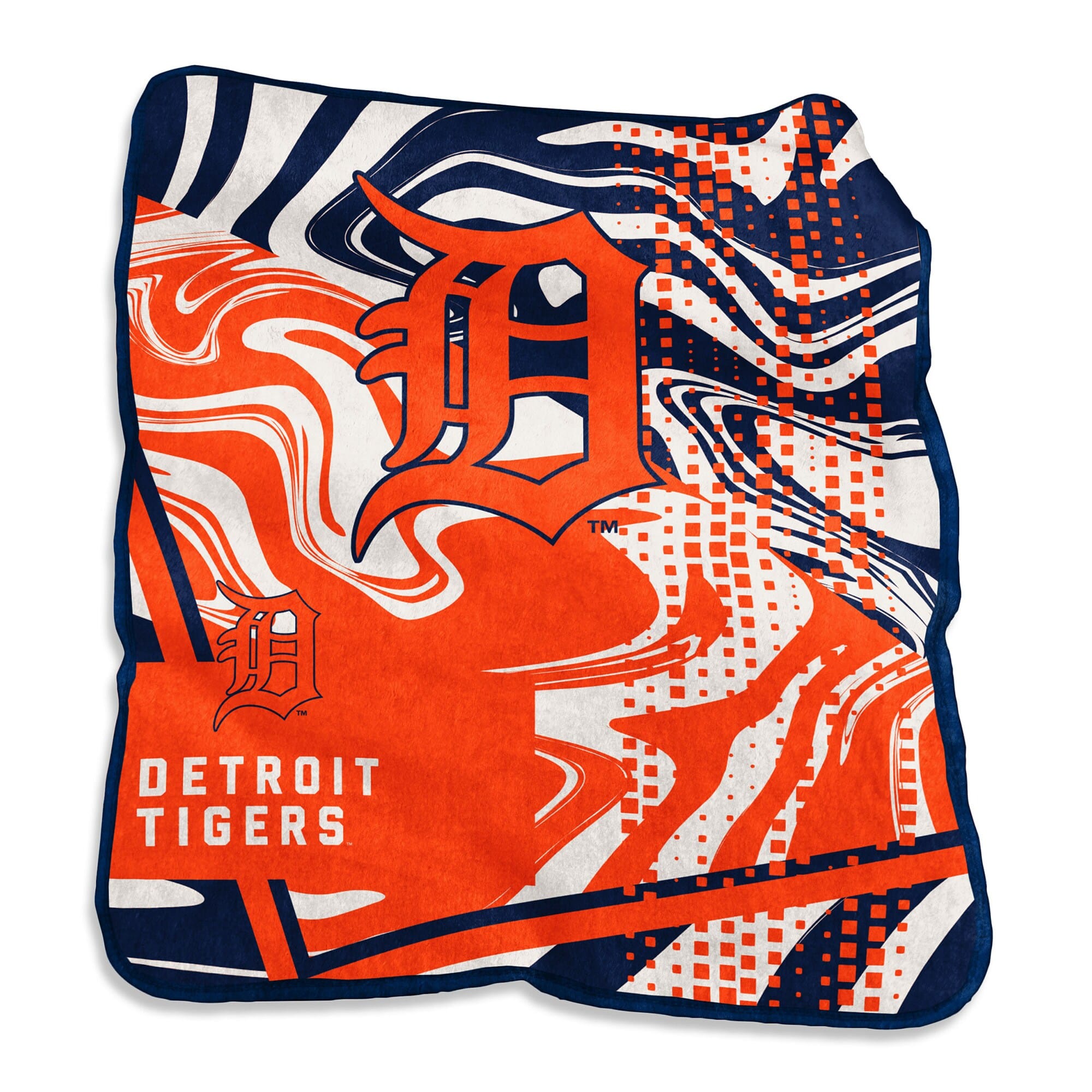 Logo Brands - Detroit Tigers 50" x 60" Swirl Raschel Throw Blanket - Multicolor