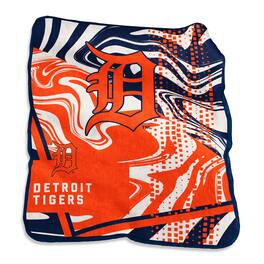 Logo Brands - Detroit Tigers 50" x 60" Swirl Raschel Throw Blanket - Multicolor