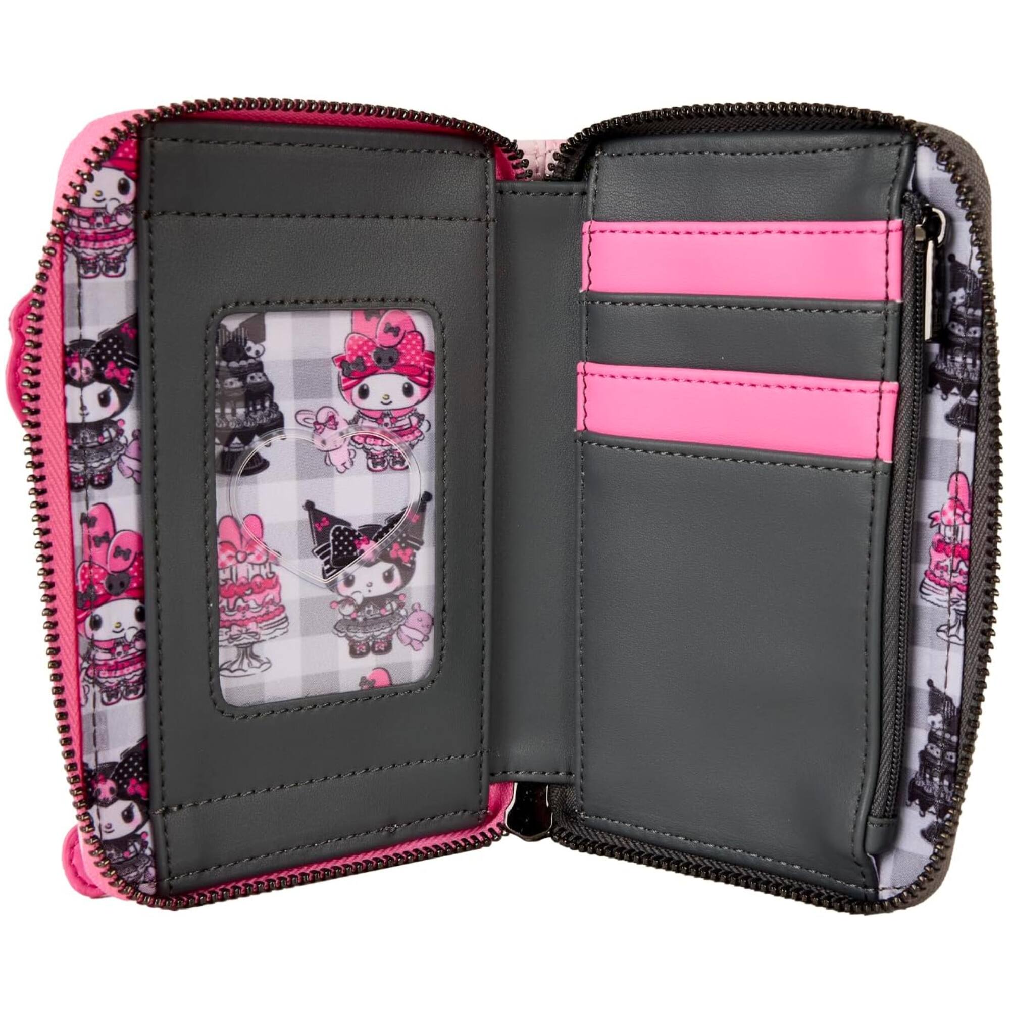 Alt View 3. LoungeFly - Loungefly Sanrio My Melody and Kuromi Zip Around Wallet, Pink and Black - Assorted Pre-Pack.