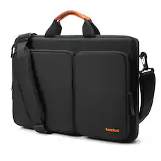 Front. tomtoc - Defender-A42 360° Protective Laptop Shoulder Bag for 17-17.3 inch HP Dell Acer ASUS Lenovo ThinkPad Gaming Laptop - Black.