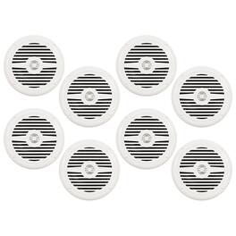 Acoustic Audio by Goldwood - MRN65W Waterproof Flush Mount Marine 6.5" Speakers Passive 4 Pair Pack - White
