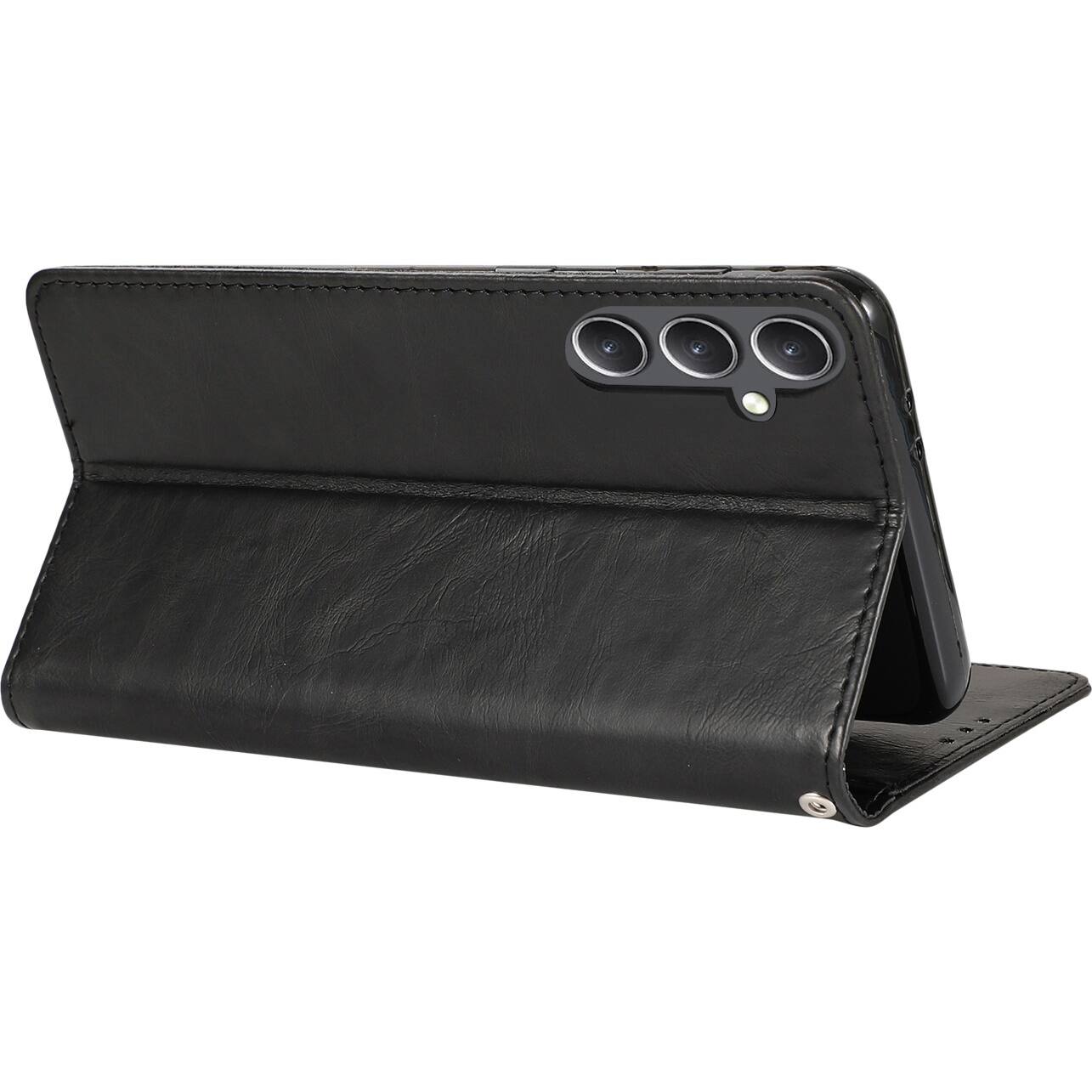 Alt View 12. SaharaCase - Leather Folio Wallet Case for Samsung Galaxy S23 FE - Black.