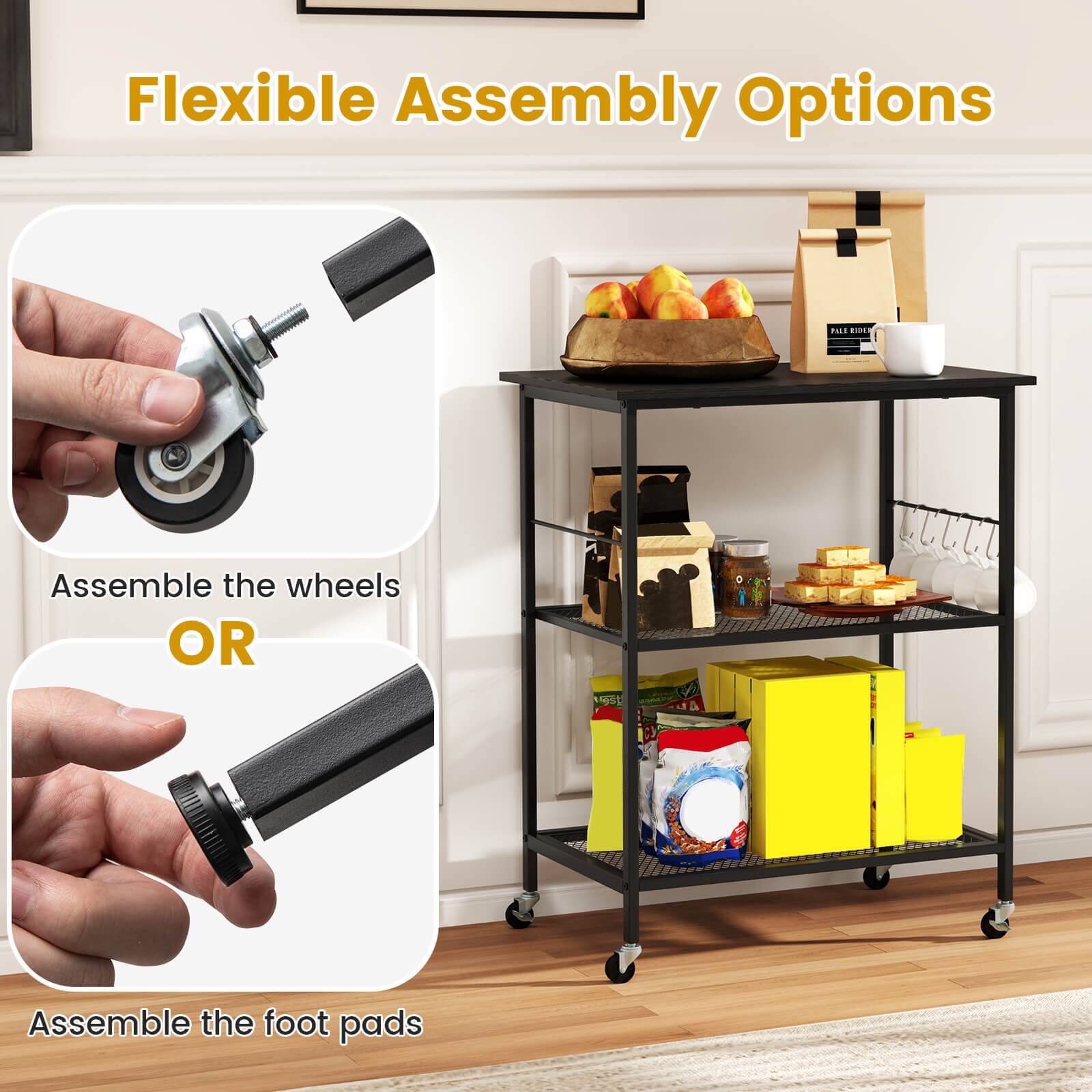 Flexible Assembly Options

Assemble the wheels OR Assemble the foot pads
