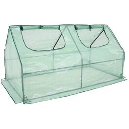 Sunnydaze - Iron PVC Cover Mini Cloche Greenhouse with Zipper - Green