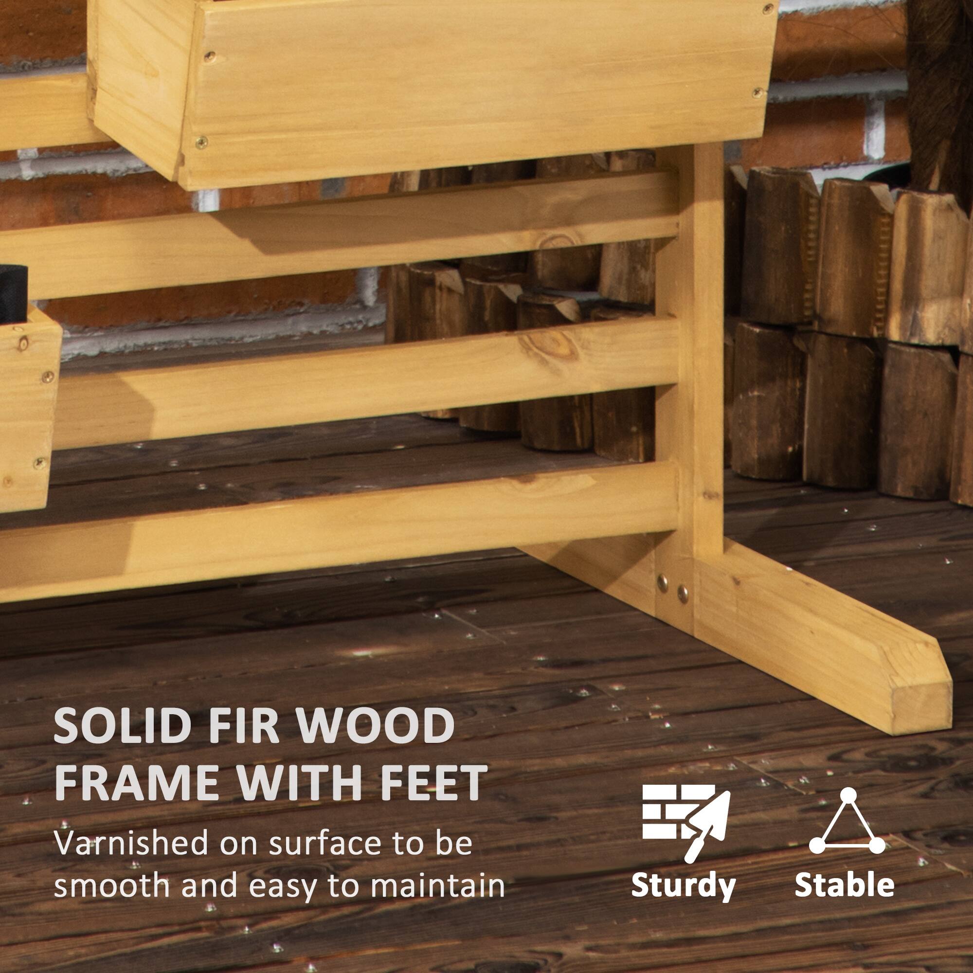 SOLID FIR WOOD FRAME WITH FEET  
Varnished on surface to be smooth and easy to maintain  
Sturdy  
Stable