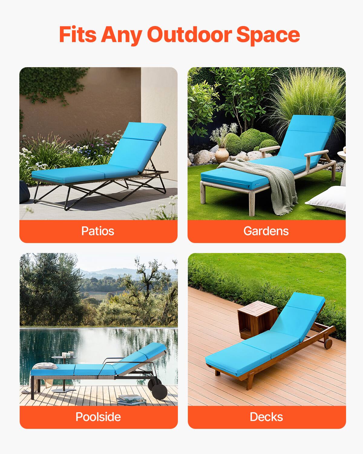 Fits Any Outdoor Space

- Patios
- Gardens
- Poolsides
- Decks