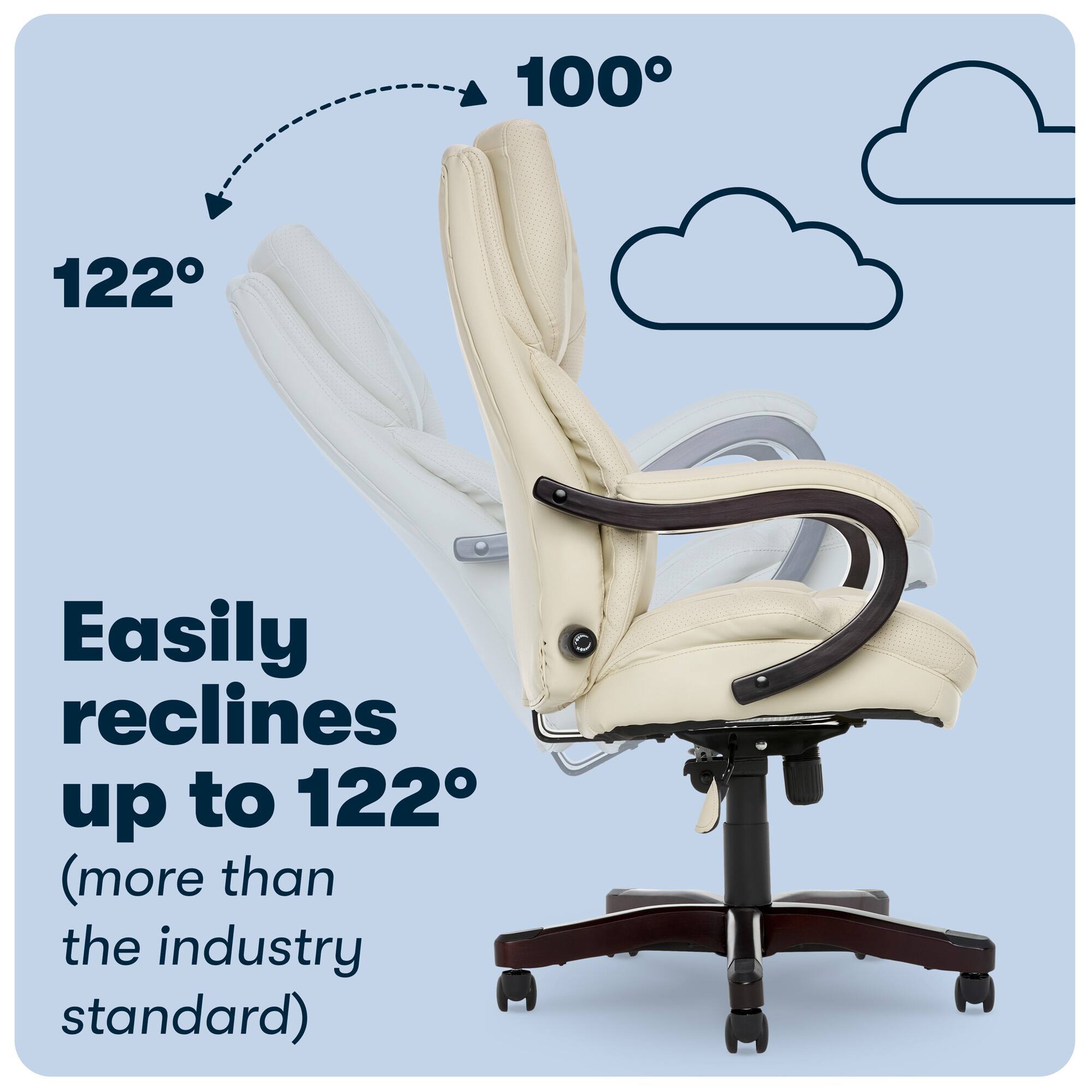 Alt View 11. Serta - Big and Tall Bonded Leather Executive Chair - Ivory.