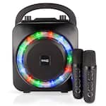 Rockjam - Rechargeable Bluetooth Karaoke Machine with 2 Wireless Microphones - Black