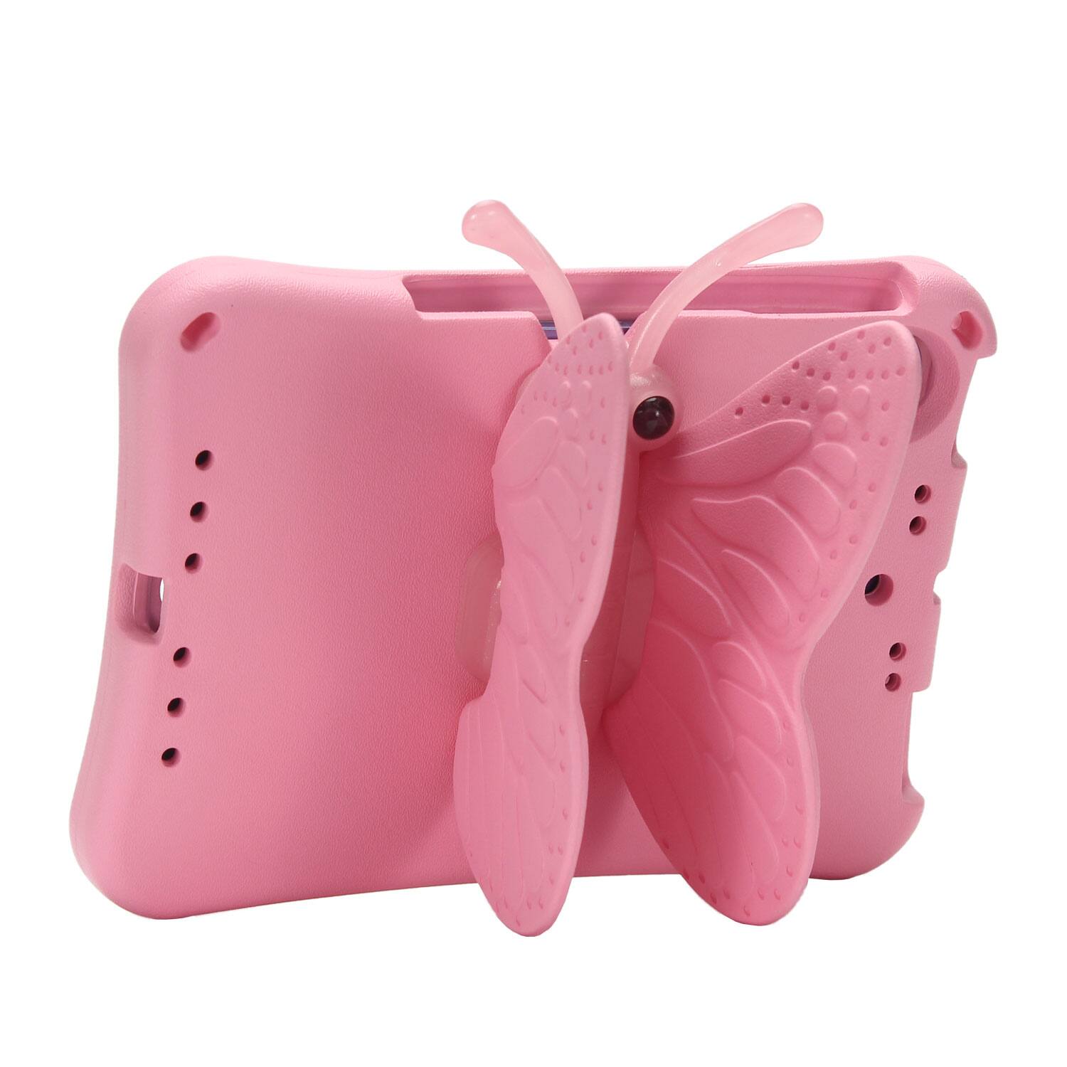 Alt View 3. Dteck - Kids Butterfly Case for Apple iPad mini (A17 Pro) 2024 & iPad mini 6th/5th/4th Gen,3D Cartoon EVA Shockproof Stand Cover - Pink.