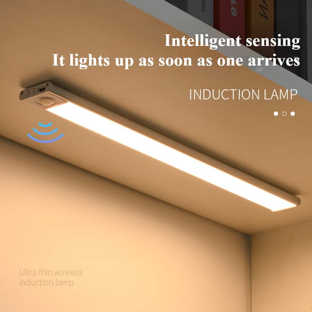 Auledio - 1 pc Indoor 3 Color Dimmable Closet sensor Lights, Rechargeable 600mAh Batter - Silver