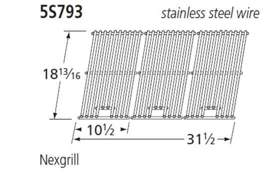 Music City Metals - MCM595S7933S GRID, SS WIRE, 18.8125 X 10.5; NEXGRILL