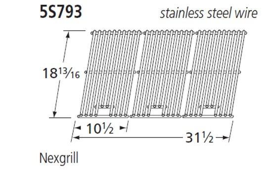 5S793 stainless steel wire 18 13/16 10 1/2 Nexgrill 31 1/2