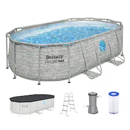 Bestway - Power Steel Swim Vista 14' x 8'2" x 39.5" Above Ground Swimming Pool Set