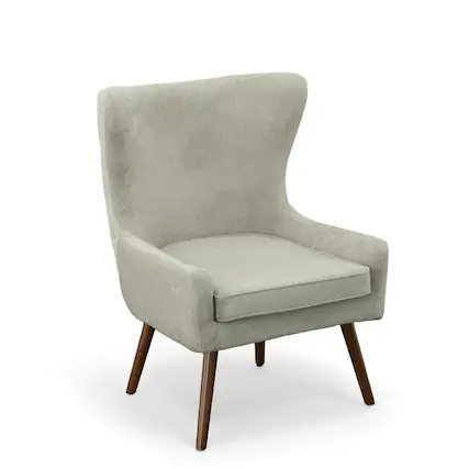 Front. Carolina Chair & Table - Claudie Wingback Accent Chair - Gray - Grey.