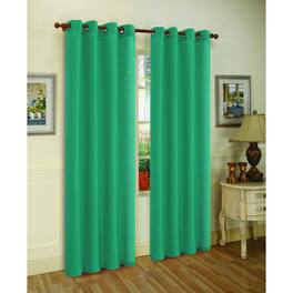 J&V TEXTILES - 2 Panels Solid Grommet Faux Silk Window Curtain Drapes Treatment 58" Wide and 84" Length - 2-MIRA TEAL