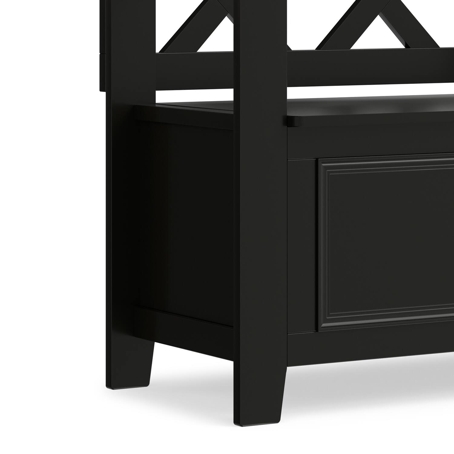 Alt View 6. Simpli Home - Amherst Solid Wood 36 inch Wide Transitional Entryway Storage Bench in Black - Black.