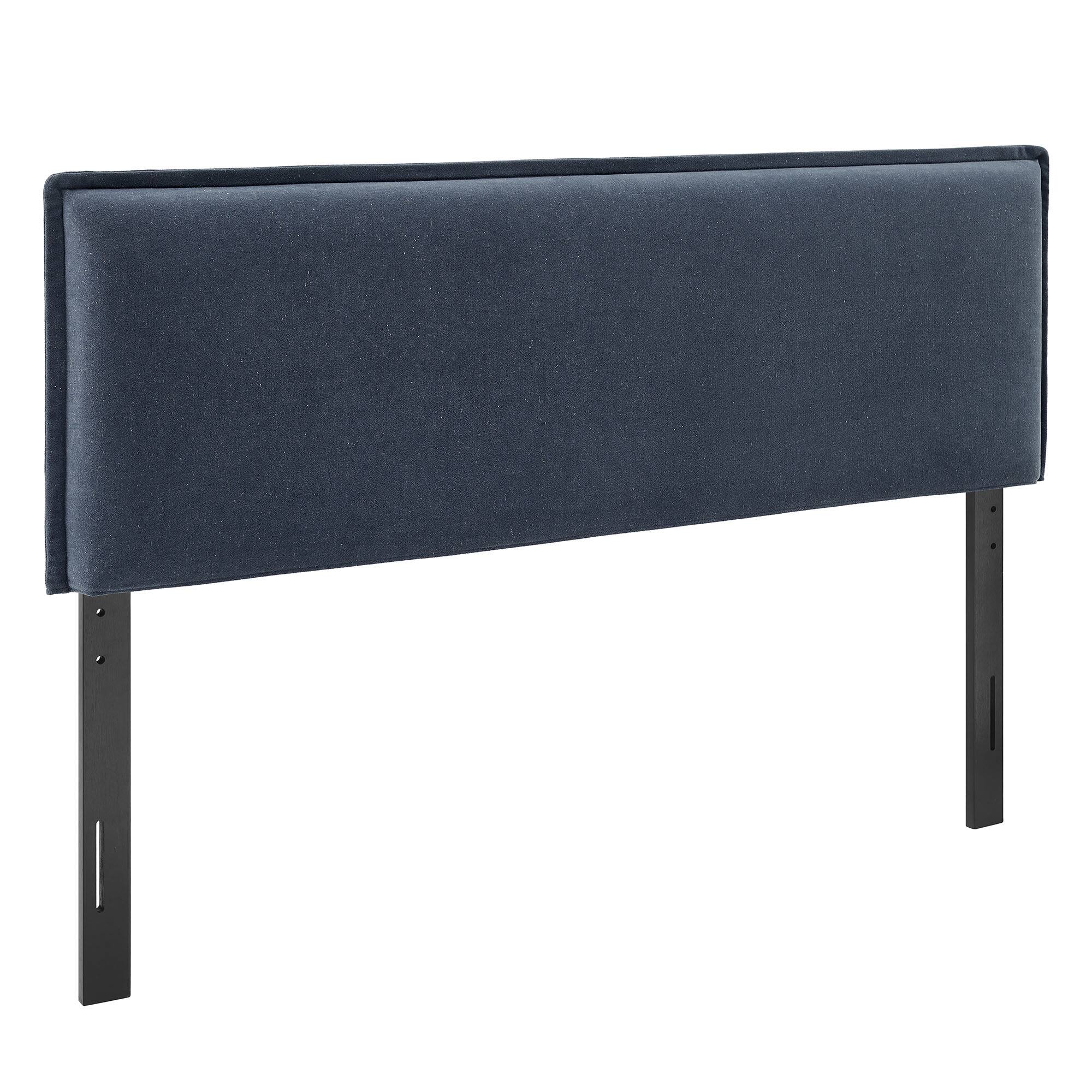 Angle. Modway - Camille Upholstered Linen Blend Headboard by Modway - Denim.