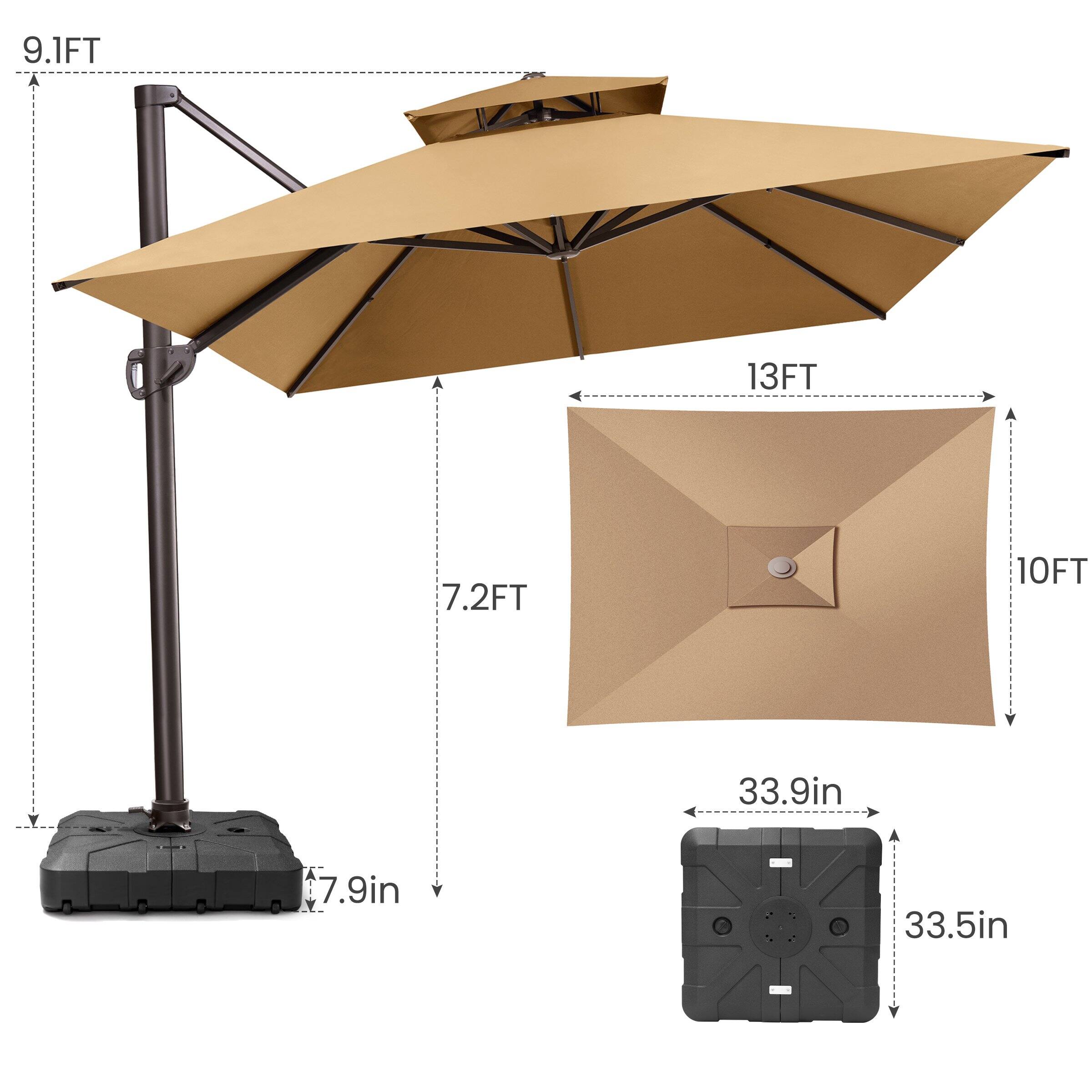 9.1FT  
13FT  
7.2FT  
10FT  
33.9in  
7.9in  
33.5in