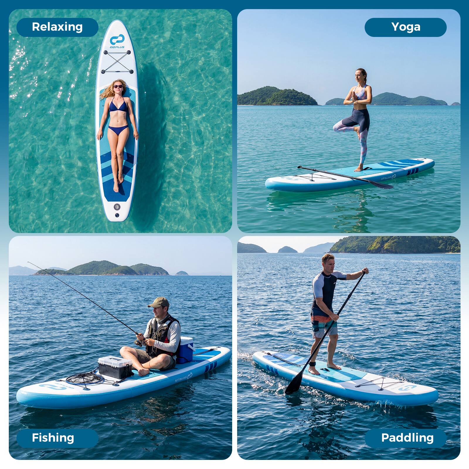Relaxing Yoga Fishing Paddling
