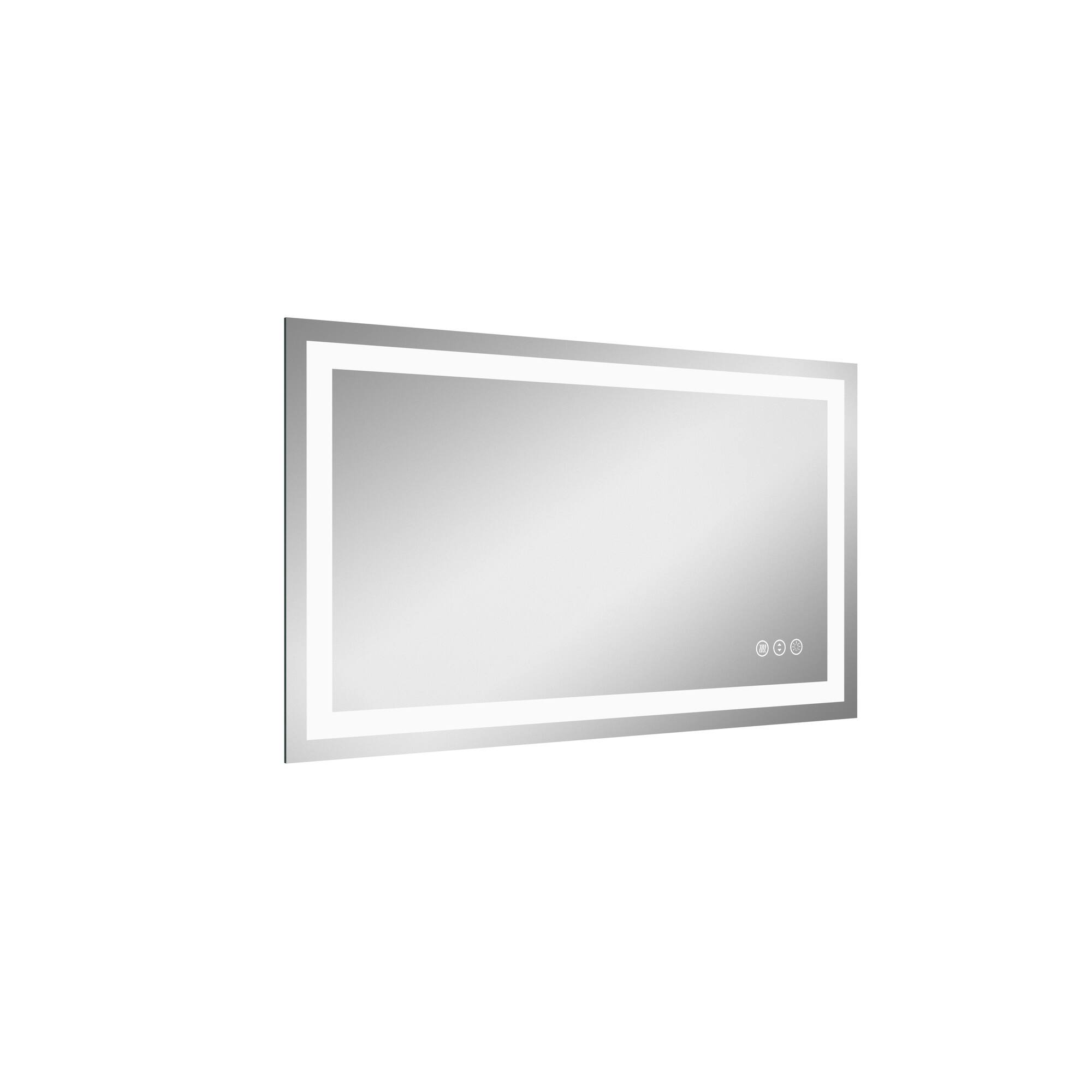 Alt View 1. Boyel Living - 28 in W x 48 in L Rectangular Frameless Wall Bathroom Vanity Mirror with Front and Backlit and Anti Fog.