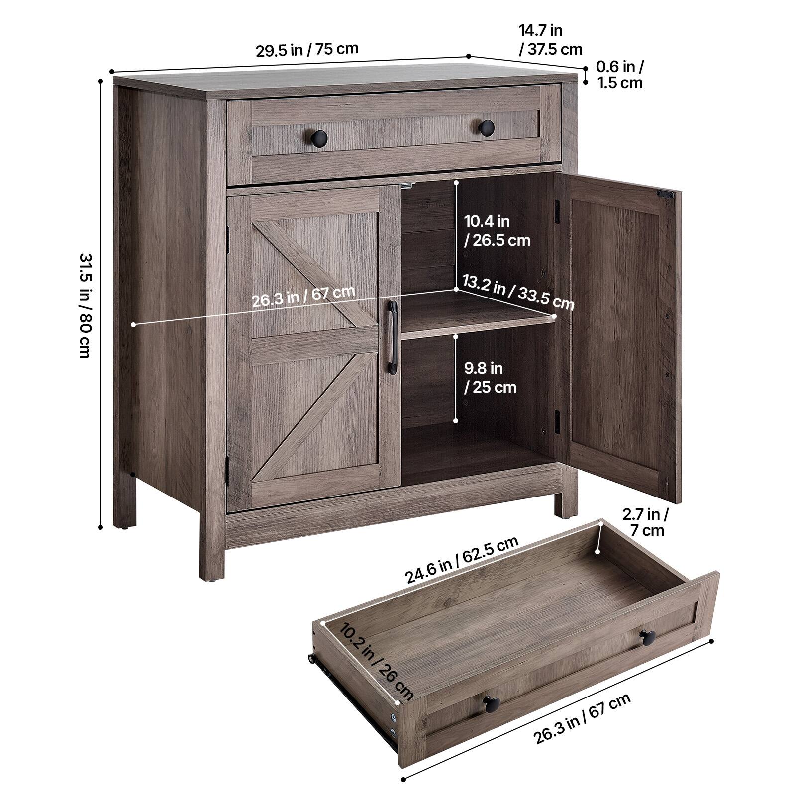 29.5 in / 75 cm  
14.7 in / 37.5 cm  
0.6 in / 1.5 cm  
31.5 in / 80 cm  
26.3 in / 67 cm  
10.4 in / 26.5 cm  
13.2 in / 33.5 cm  
9.8 in / 25 cm  
2.7 in / 7 cm  
24.6 in / 62.5 cm  
10.2 in / 26 cm  
26.3 in / 67 cm