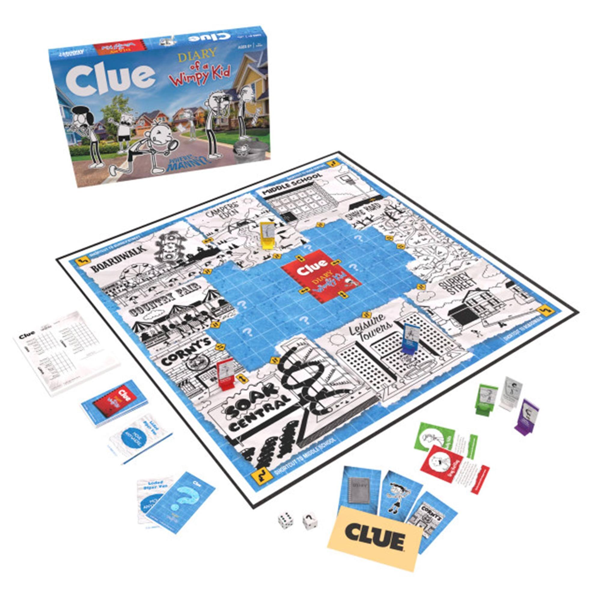 Clue: Diary of a Wimpy Kid

Clue: Wimpy Kid

Clue: I MANNT PoITVE 1 SCHOOL PROOLE CAMPERS D RAD EDEA SC ? BOARDWALK B 8

Clue: DIARY Y ? PAIE 8 SURREY 1 COUNTEY ? ? Leisure ? CORNY'S f

Clue: CENTRAL SOHOOL & TO MIGOL 2 SHORTOUT Mgt CORMTS CLUE

Clue: ERORRS