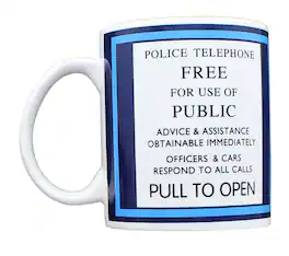Seven20 - Doctor Who Tardis Police Telephone Ceramic Coffee Mug - Blue