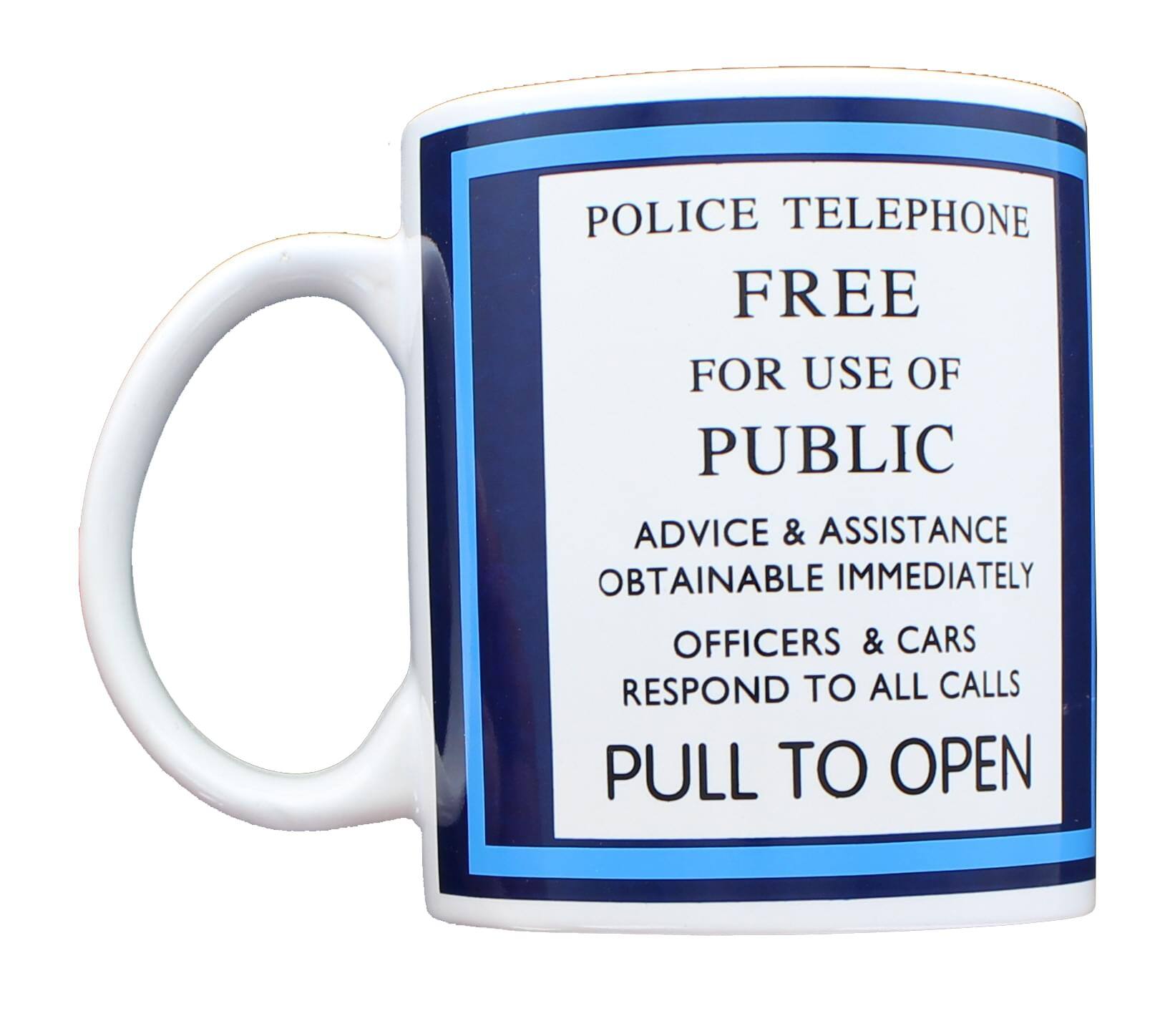 POLICE TELEPHONE  
FREE  
FOR USE OF  
PUBLIC  

ADVICE & ASSISTANCE  
OBTAINABLE IMMEDIATELY  

OFFICERS & CARS  
RESPOND TO ALL CALLS  

PULL TO OPEN